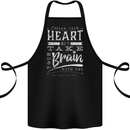 Take Your Heart With You Slogan Cotton Apron 100% Organic Black