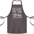 Take Your Heart With You Slogan Cotton Apron 100% Organic Dark Grey