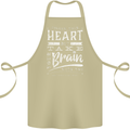Take Your Heart With You Slogan Cotton Apron 100% Organic Khaki