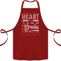 Take Your Heart With You Slogan Cotton Apron 100% Organic Maroon