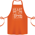 Take Your Heart With You Slogan Cotton Apron 100% Organic Orange