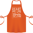 Take Your Heart With You Slogan Cotton Apron 100% Organic Orange
