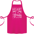 Take Your Heart With You Slogan Cotton Apron 100% Organic Pink