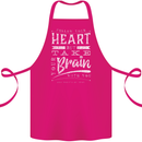 Take Your Heart With You Slogan Cotton Apron 100% Organic Pink