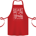 Take Your Heart With You Slogan Cotton Apron 100% Organic Red