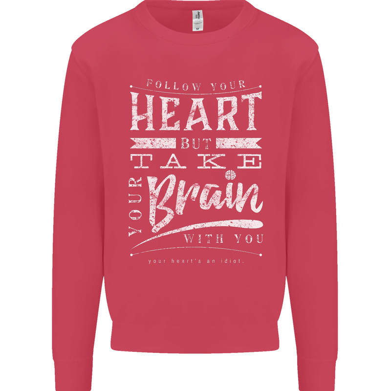 Take Your Heart With You Slogan Kids Sweatshirt Jumper Heliconia