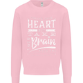 Take Your Heart With You Slogan Kids Sweatshirt Jumper Light Pink