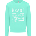 Take Your Heart With You Slogan Kids Sweatshirt Jumper Peppermint
