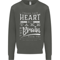 Take Your Heart With You Slogan Kids Sweatshirt Jumper Storm Grey