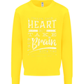 Take Your Heart With You Slogan Kids Sweatshirt Jumper Yellow