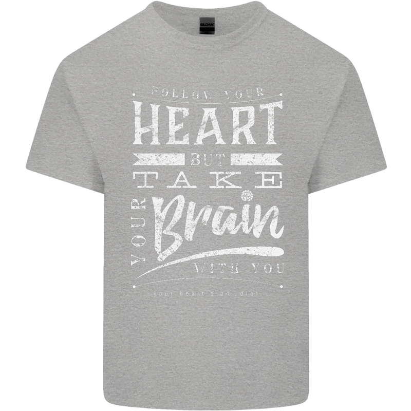 Take Your Heart With You Slogan Kids T-Shirt Childrens Sports Grey