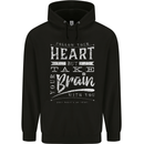 Take Your Heart With You Slogan Mens 80% Cotton Hoodie Black