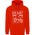 Take Your Heart With You Slogan Mens 80% Cotton Hoodie Bright Red