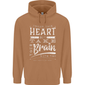 Take Your Heart With You Slogan Mens 80% Cotton Hoodie Caramel Latte