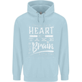 Take Your Heart With You Slogan Mens 80% Cotton Hoodie Light Blue