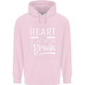 Take Your Heart With You Slogan Mens 80% Cotton Hoodie Light Pink