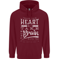 Take Your Heart With You Slogan Mens 80% Cotton Hoodie Maroon