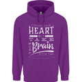 Take Your Heart With You Slogan Mens 80% Cotton Hoodie Purple