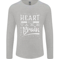 Take Your Heart With You Slogan Mens Long Sleeve T-Shirt Sports Grey