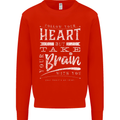 Take Your Heart With You Slogan Mens Sweatshirt Jumper Bright Red