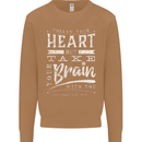 Take Your Heart With You Slogan Mens Sweatshirt Jumper Caramel Latte