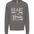 Take Your Heart With You Slogan Mens Sweatshirt Jumper Charcoal