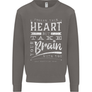 Take Your Heart With You Slogan Mens Sweatshirt Jumper Charcoal