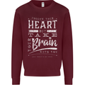 Take Your Heart With You Slogan Mens Sweatshirt Jumper Maroon