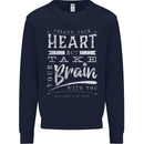 Take Your Heart With You Slogan Mens Sweatshirt Jumper Navy Blue