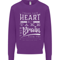 Take Your Heart With You Slogan Mens Sweatshirt Jumper Purple