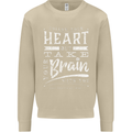 Take Your Heart With You Slogan Mens Sweatshirt Jumper Sand