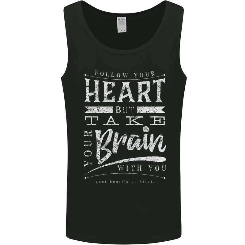 Take Your Heart With You Slogan Mens Vest Tank Top Black