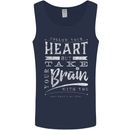 Take Your Heart With You Slogan Mens Vest Tank Top Navy Blue