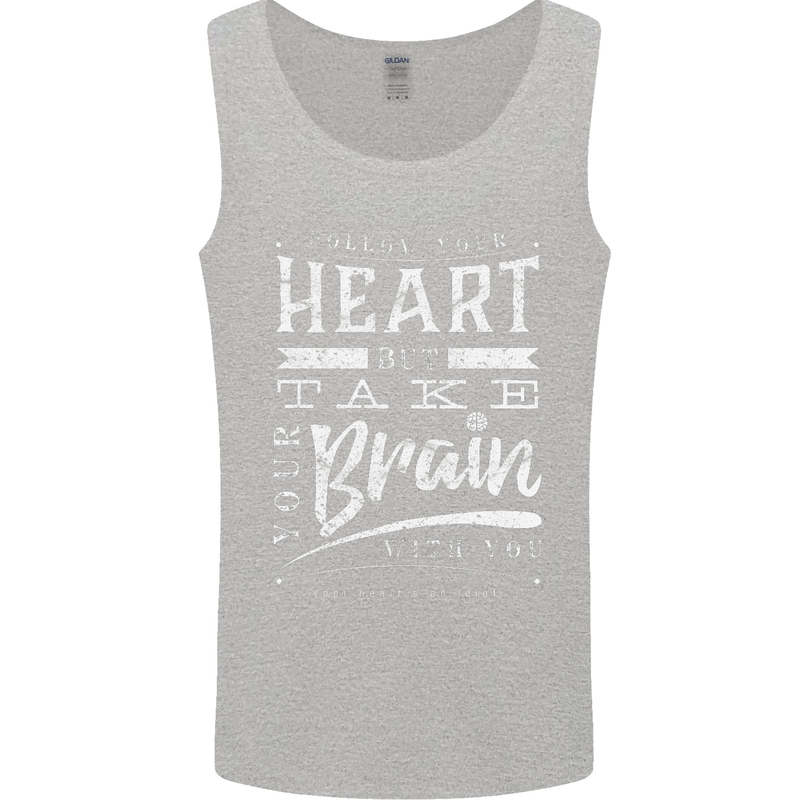 Take Your Heart With You Slogan Mens Vest Tank Top Sports Grey