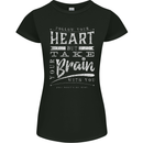 Take Your Heart With You Slogan Womens Petite Cut T-Shirt Black