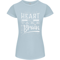 Take Your Heart With You Slogan Womens Petite Cut T-Shirt Light Blue