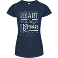 Take Your Heart With You Slogan Womens Petite Cut T-Shirt Navy Blue