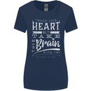 Take Your Heart With You Slogan Womens Wider Cut T-Shirt Navy Blue