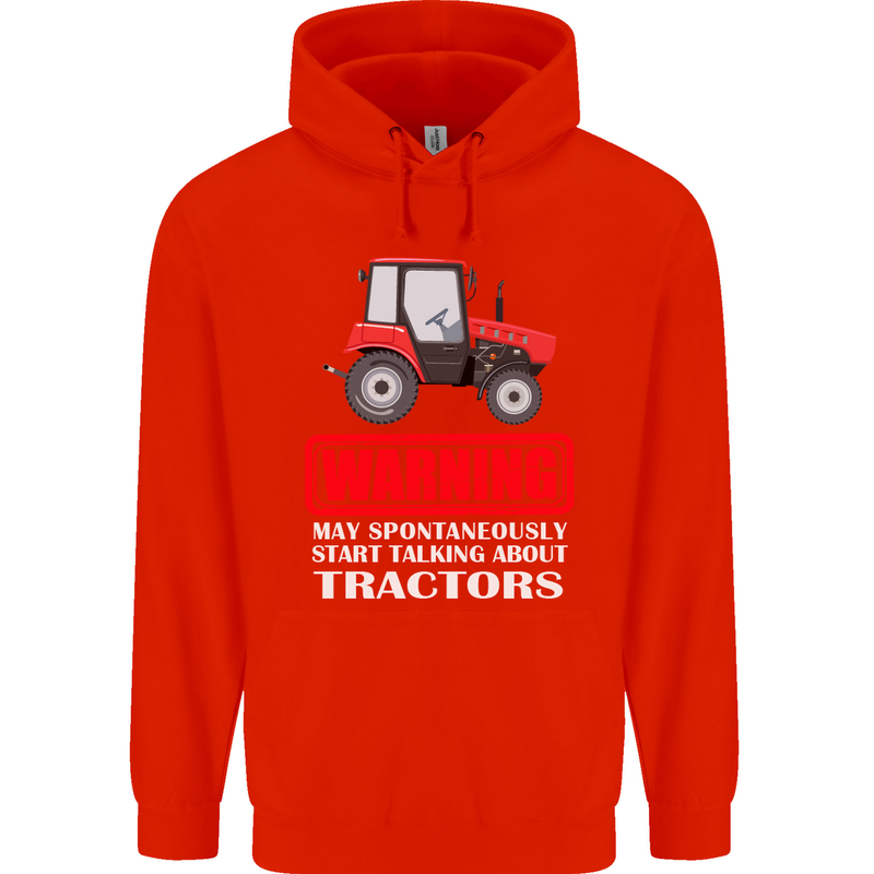 Talking About Tractors Funny Farmer Farm Childrens Kids Hoodie Bright Red