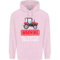 Talking About Tractors Funny Farmer Farm Childrens Kids Hoodie Light Pink