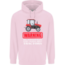 Talking About Tractors Funny Farmer Farm Childrens Kids Hoodie Light Pink