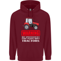 Talking About Tractors Funny Farmer Farm Childrens Kids Hoodie Maroon