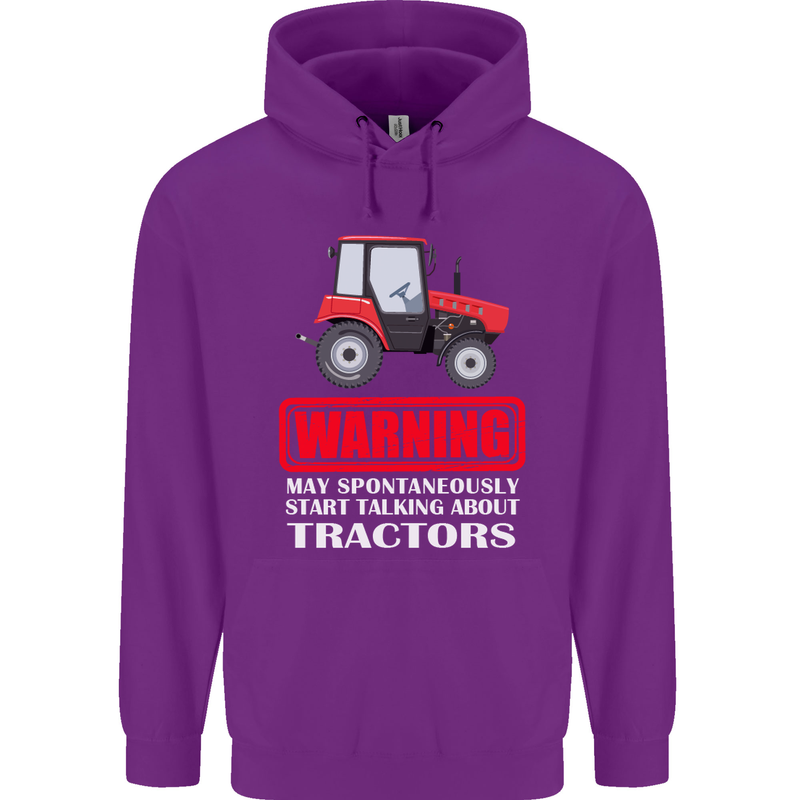 Talking About Tractors Funny Farmer Farm Childrens Kids Hoodie Purple