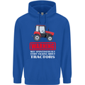 Talking About Tractors Funny Farmer Farm Childrens Kids Hoodie Royal Blue