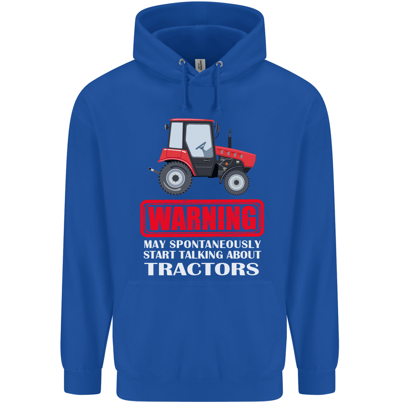 Talking About Tractors Funny Farmer Farm Childrens Kids Hoodie Royal Blue
