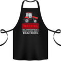 Talking About Tractors Funny Farmer Farm Cotton Apron 100% Organic Black