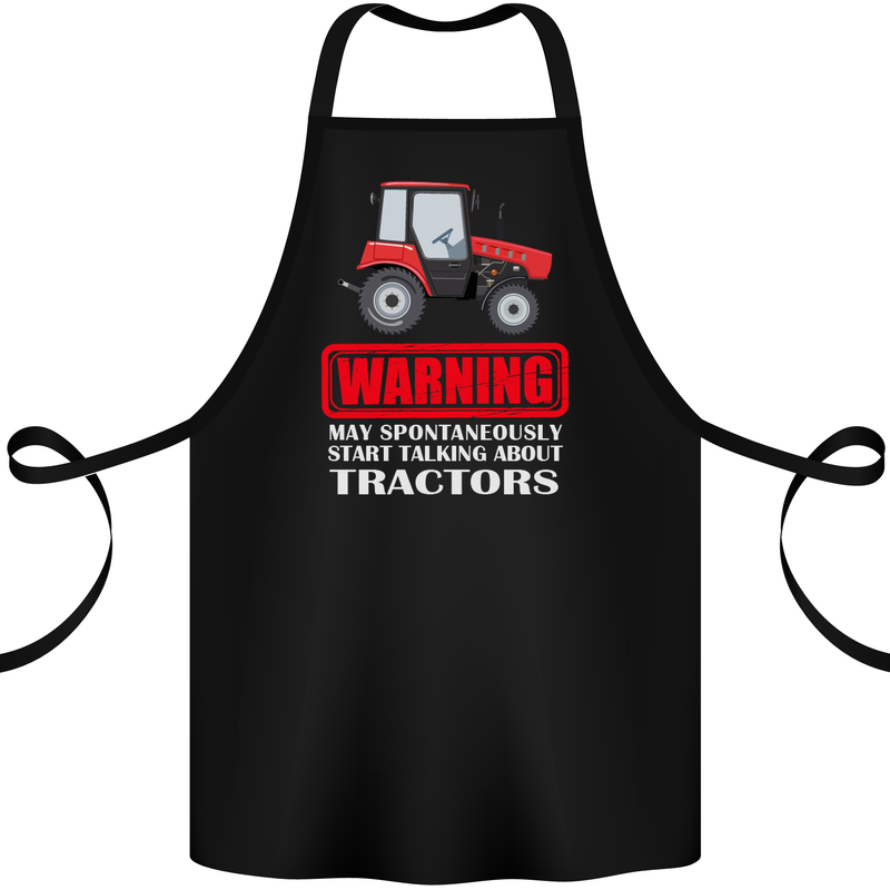 Talking About Tractors Funny Farmer Farm Cotton Apron 100% Organic Black