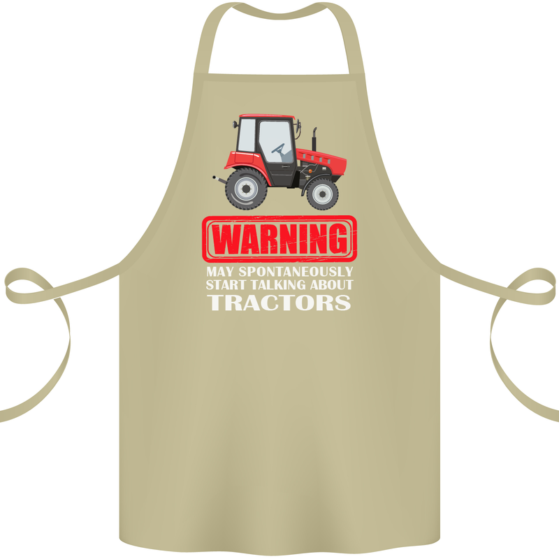 Talking About Tractors Funny Farmer Farm Cotton Apron 100% Organic Khaki