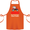 Talking About Tractors Funny Farmer Farm Cotton Apron 100% Organic Orange