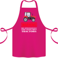 Talking About Tractors Funny Farmer Farm Cotton Apron 100% Organic Pink